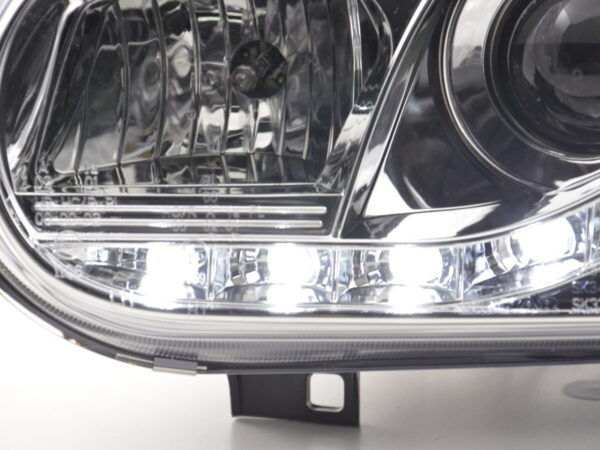 Scheinwerfer Set Daylight LED Tagfahrlicht VW Golf 4  97-03 chrom für Rechtslenker – Bild 2