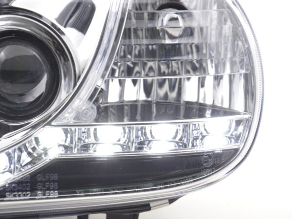 Scheinwerfer Set Daylight LED Tagfahrlicht VW Golf 4  97-03 chrom für Rechtslenker – Bild 3