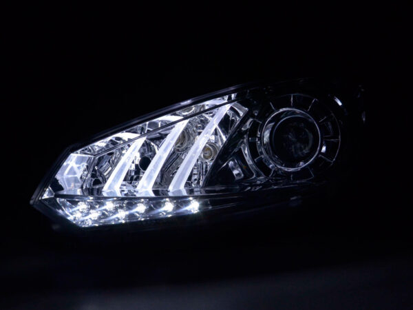 Scheinwerfer Set Daylight LED TFL-Optik VW Golf 6  08- chrom – Bild 6