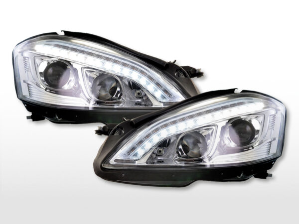 Scheinwerfer Set Xenon Daylight LED TFL-Optik Mercedes-Benz S-Klasse (221)  05-09 chrom