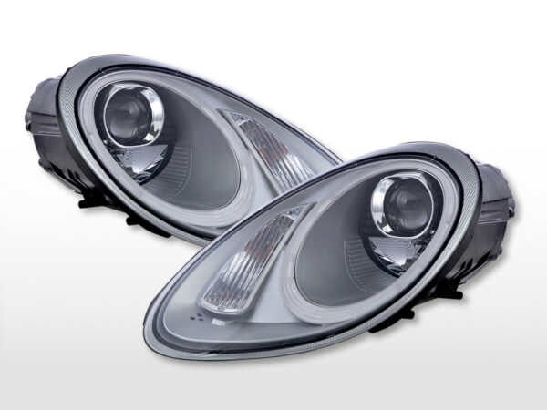 Scheinwerfer Set Daylight LED TFL-Optik Porsche Boxster (987)  04-08 silber – Bild 6