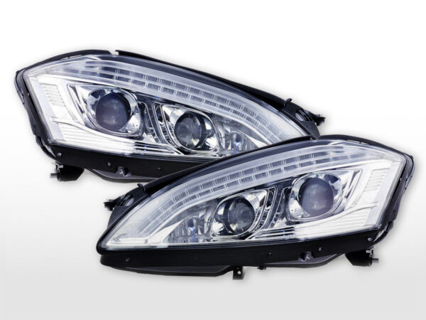 Scheinwerfer Set Daylight LED TFL-Optik Mercedes-Benz S-Klasse (221)  05-09 chrom – Bild 14
