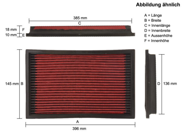 Sportluftfilter Tauschfilter Ford Mondeo I, II (BAP/BFP/BNP/GBP) 1.8i – Bild 6